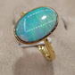 'The blue lake' 2.3ct Solid Australian Crystal opal Lightning ridge 14ct gold solitaire ring O1/2