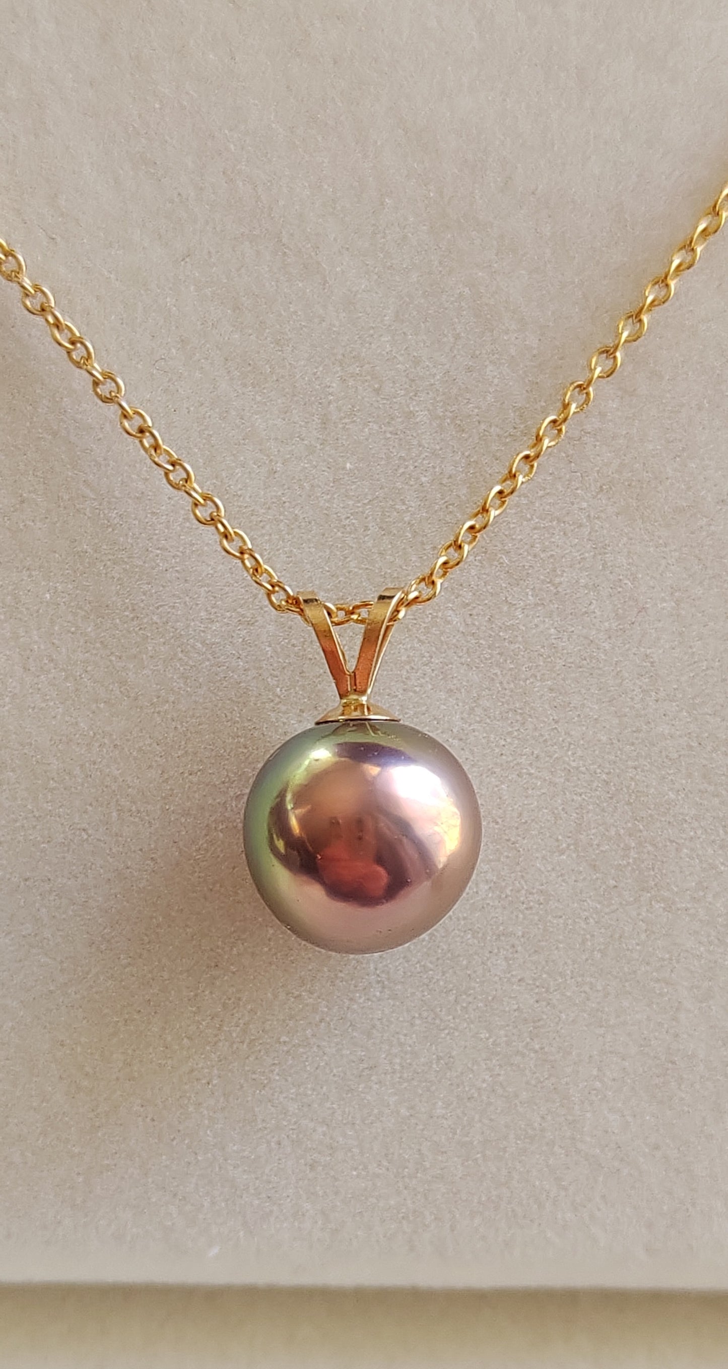 Clearance💝 18ct gold pendant genuine freshwater pearl 9.8mm