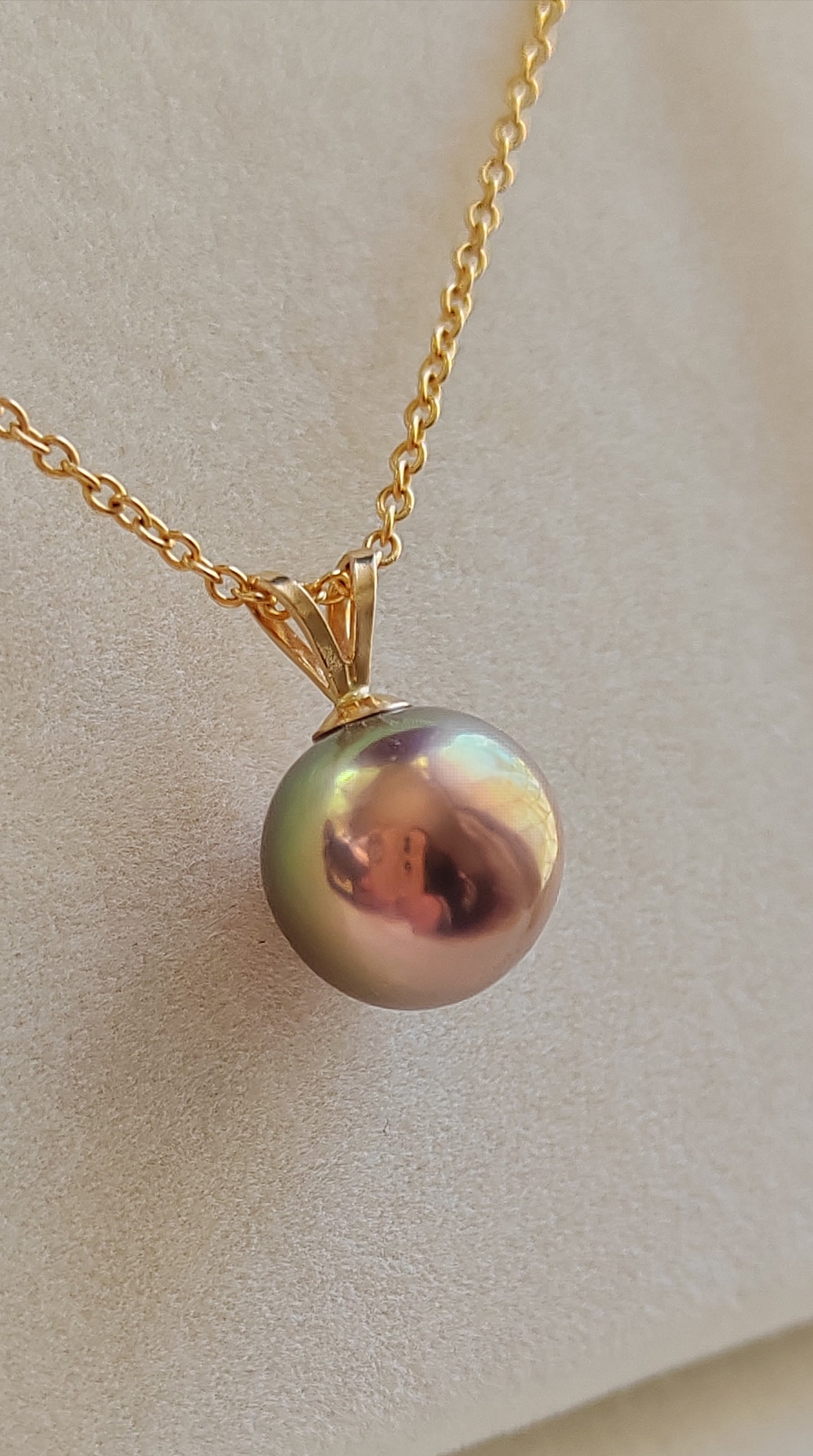 Clearance💝 18ct gold pendant genuine freshwater pearl 9.8mm