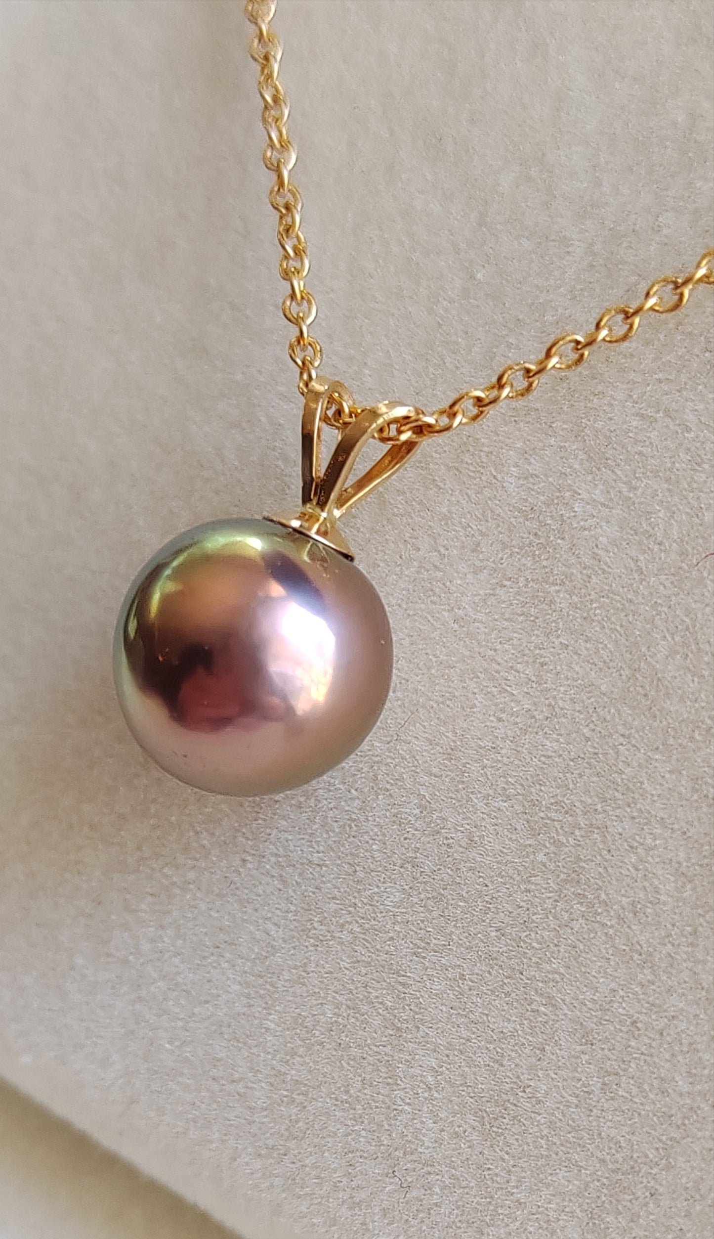 Clearance💝 18ct gold pendant genuine freshwater pearl 9.8mm