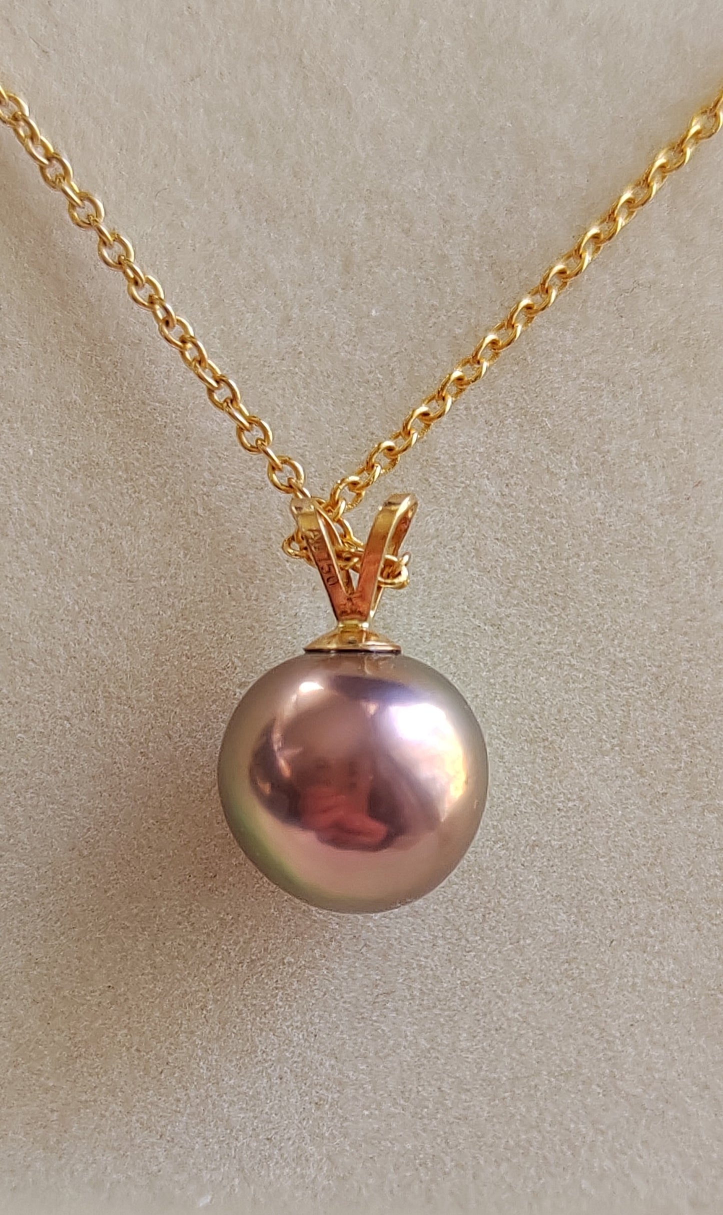 Clearance💝 18ct gold pendant genuine freshwater pearl 9.8mm