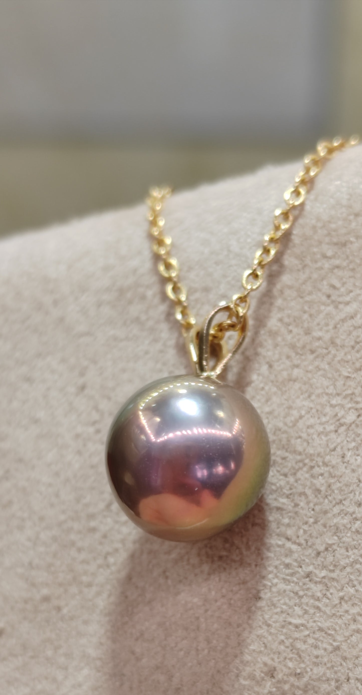 Clearance💝 18ct gold pendant genuine freshwater pearl 9.8mm