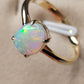 'Summer' Solid Australian Crystal opal 14ct gold solitaire ring size O1/2