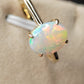'Summer' Solid Australian Crystal opal 14ct gold solitaire ring size O1/2