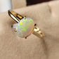 'Summer' Solid Australian Crystal opal 14ct gold solitaire ring size O1/2