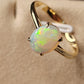 'Summer' Solid Australian Crystal opal 14ct gold solitaire ring size O1/2