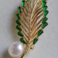 Clearance💝 'Summer leaf' brooch pendant genuine freshwater pearl 11.1mm