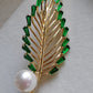 Clearance💝 'Summer leaf' brooch pendant genuine freshwater pearl 11.1mm