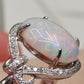 2.295ct Solid Australian Crystal opal 18ct white gold diamonds ring