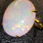 'Artist's Garden' 5.335ct Natural Solid Australian Crystal opal 14ct gold ring 14.5×11.8×5.4mm