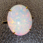 'Artist's Garden' 5.335ct Natural Solid Australian Crystal opal 14ct gold ring 14.5×11.8×5.4mm