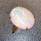 'Artist's Garden' 5.335ct Natural Solid Australian Crystal opal 14ct gold ring 14.5×11.8×5.4mm