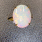 'Artist's Garden' 5.335ct Natural Solid Australian Crystal opal 14ct gold ring 14.5×11.8×5.4mm
