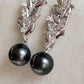 8.8mm Genuine tahitian south sea pearls round two-way earrings sterling silver