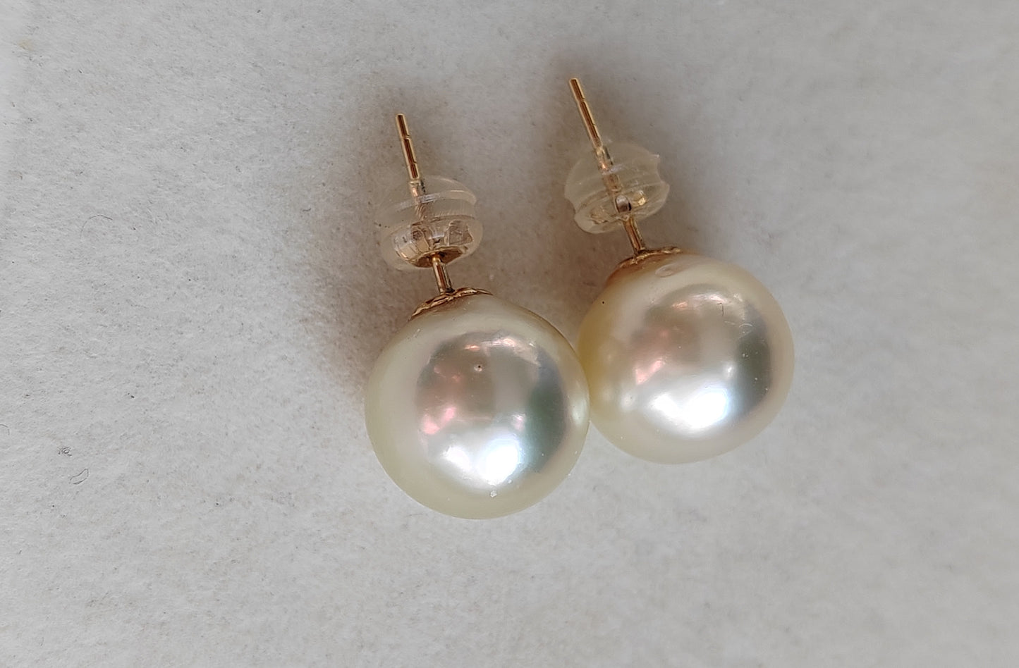 11.3mm Genuine south sea pearls classic earrings studs 18ct gold