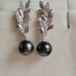 8.8mm Genuine tahitian south sea pearls round two-way earrings sterling silver