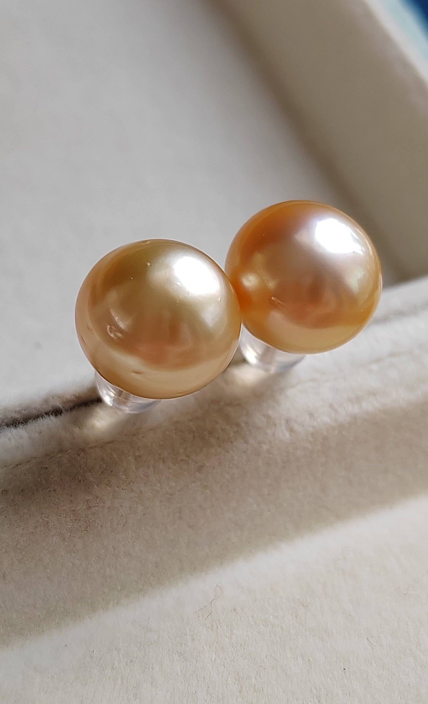 18ct gold earrings studs genuine golden south sea pearls 11mm Clearance