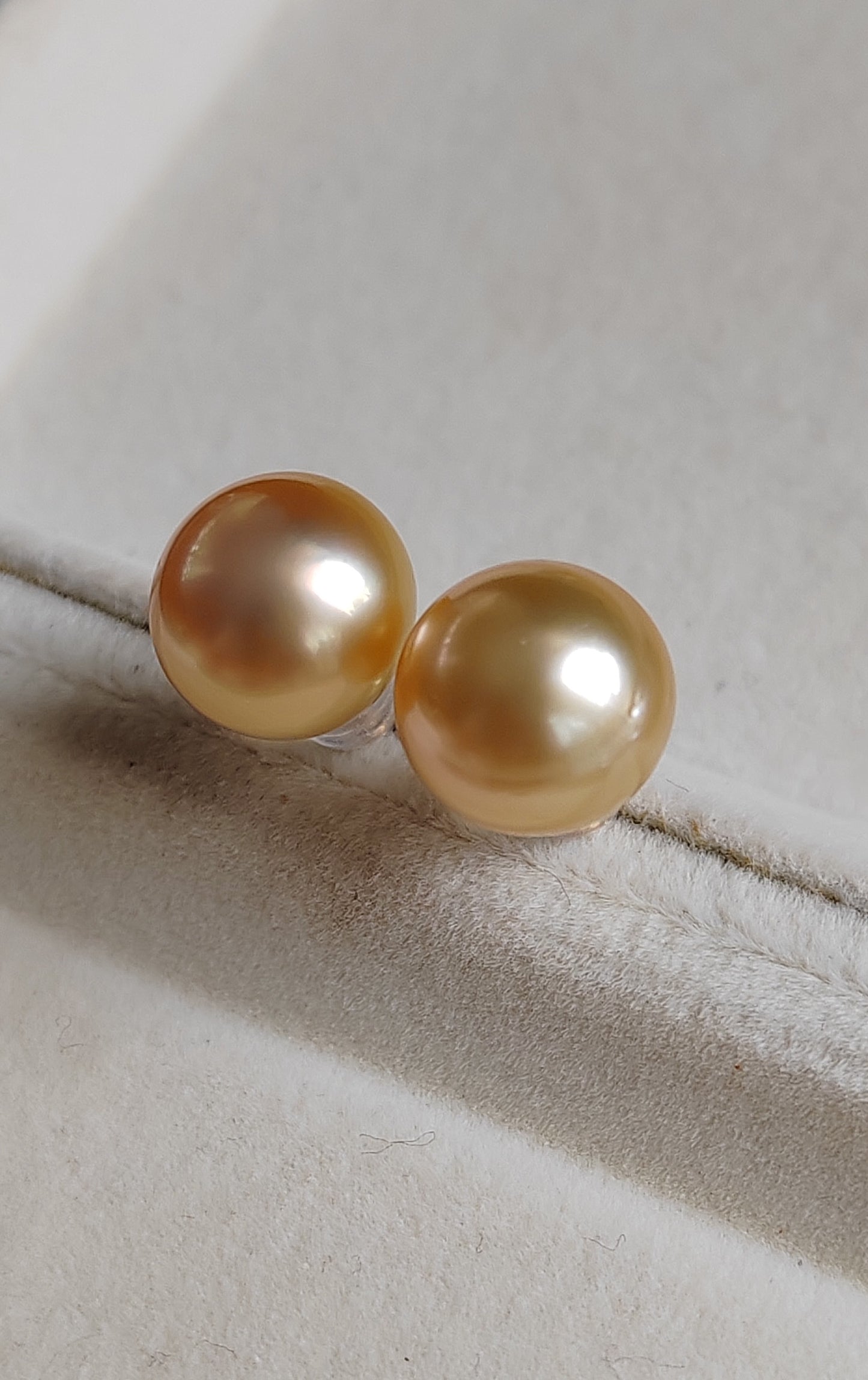 18ct gold earrings studs genuine golden south sea pearls 11mm Clearance