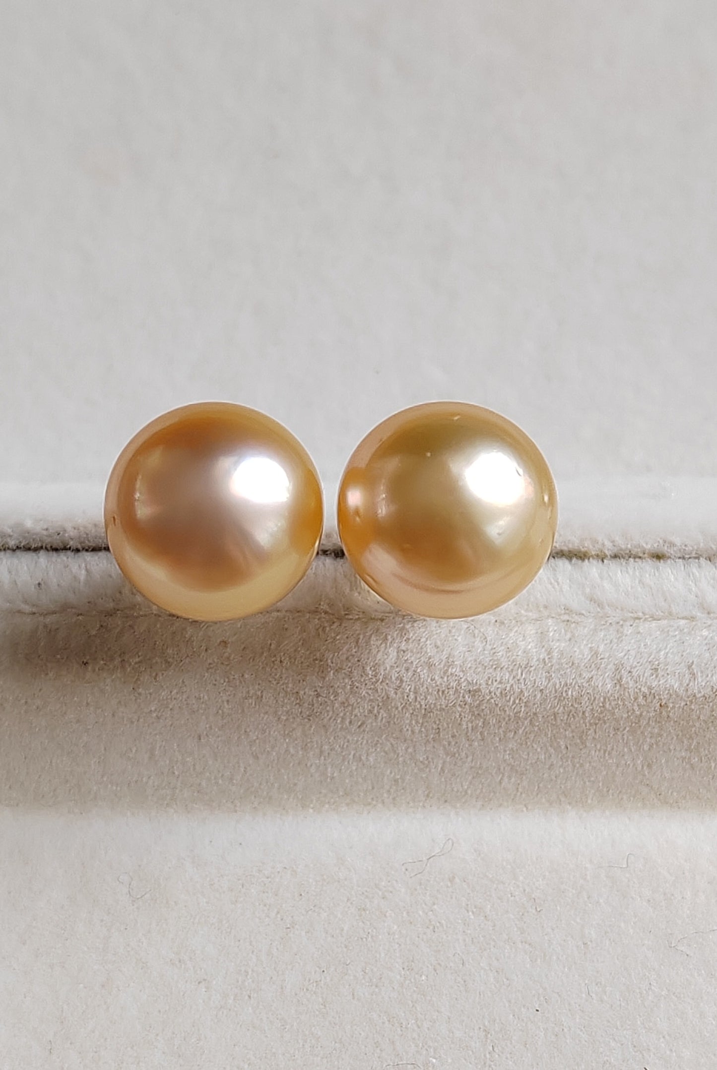 18ct gold earrings studs genuine golden south sea pearls 11mm Clearance