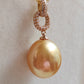18ct gold pendant genuine golden south sea pearl 13.6x14.5mm
