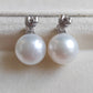 18ct white gold diamond earrings genuine south sea white pearls round 11.8mm