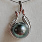 'Mermaid' necklace genuine tahitian south sea pearl 12.1mm sterling silver
