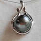 'Mermaid' necklace genuine tahitian south sea pearl 12.1mm sterling silver