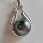 'Mermaid' necklace genuine tahitian south sea pearl 12.1mm sterling silver