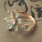 Lily in Giverny-18k rose gold ring genuine Burma jadeite special designed