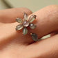 Lily in Giverny-18k rose gold ring genuine Burma jadeite special designed