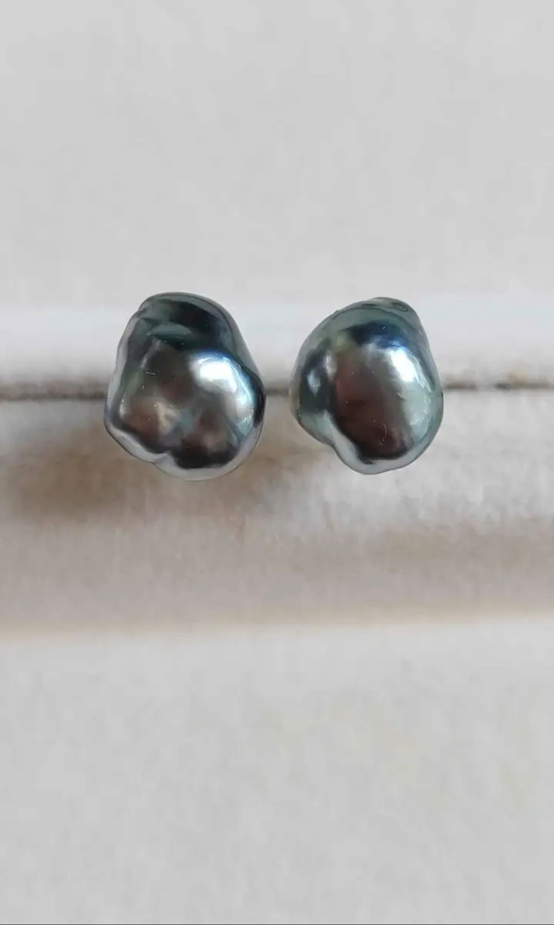 Keshi tahitian south sea pearls 18k gold earrings