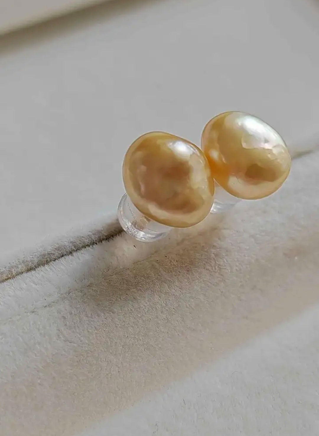 Clearance💖 Keshi goldeb south sea pearl 18k gold earrings