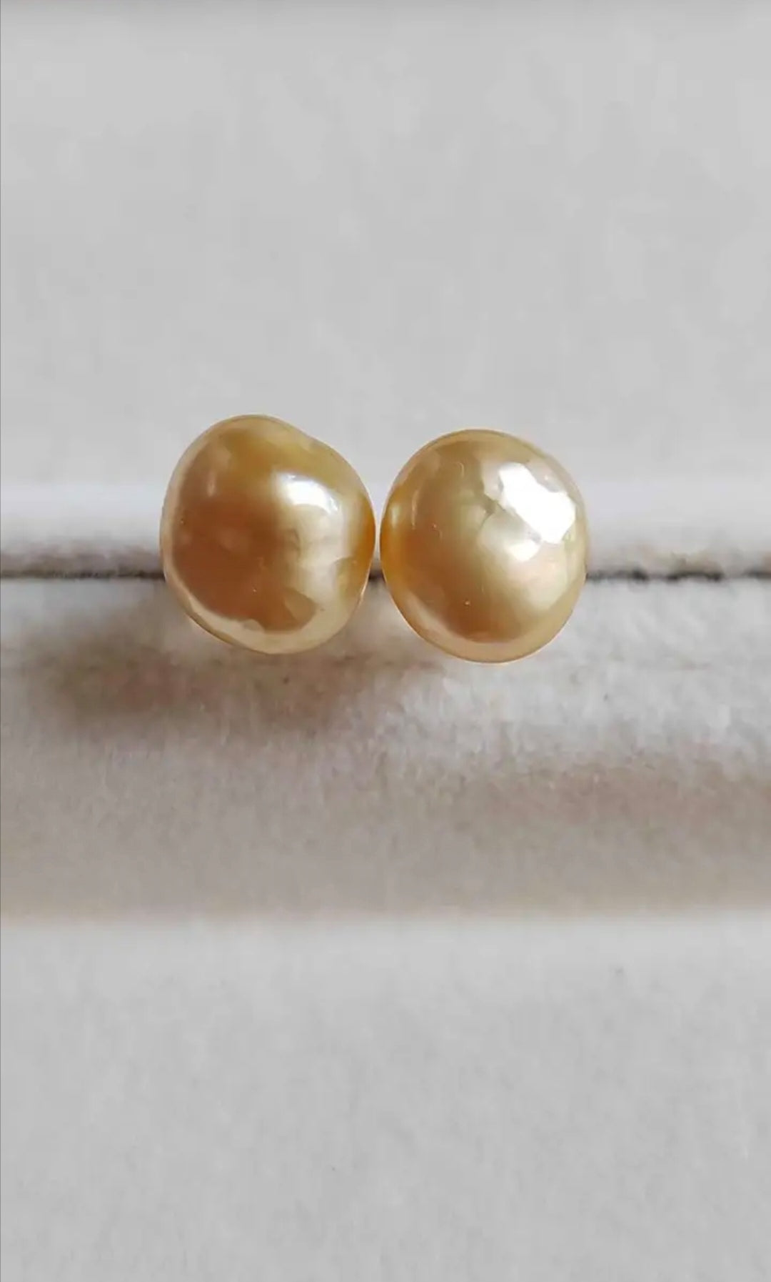 Clearance💖 Keshi goldeb south sea pearl 18k gold earrings