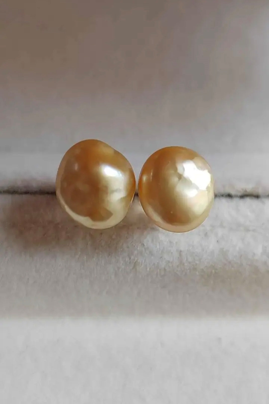 Clearance💖 Keshi goldeb south sea pearl 18k gold earrings