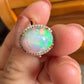 'Rainbow' solid Australian Crystal opal 3.09ct 18ct gold diamond ring