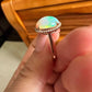 'Rainbow' solid Australian Crystal opal 3.09ct 18ct gold diamond ring
