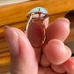 'Rainbow' solid Australian Crystal opal 3.09ct 18ct gold diamond ring