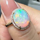 'Rainbow' solid Australian Crystal opal 3.09ct 18ct gold diamond ring