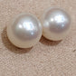 Special offer ❤️6.7mm Genuine akoya round pearls classic earrings studs sterling silver