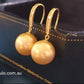 18ct gold diamond classic dangle earrings genuine golden south sea pearls 11.2mm AAA