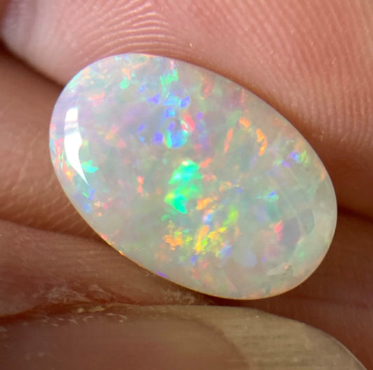 2.58ct Solid Australian semi-crystal opal 13.8×9.1×3.0mm