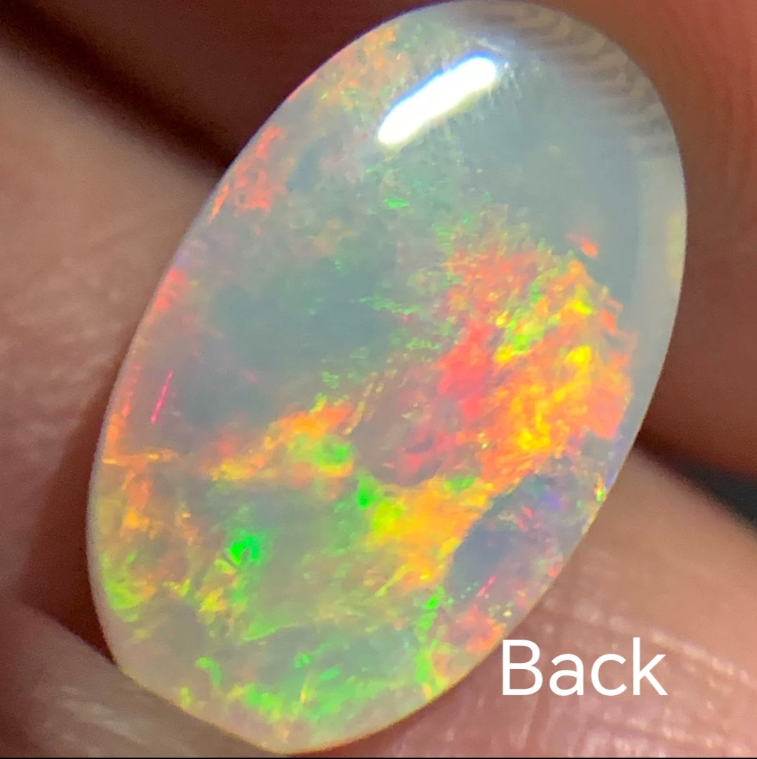 2.57ct Natural Solid Australian Crystal opal 12.7x7.6x4.3mm