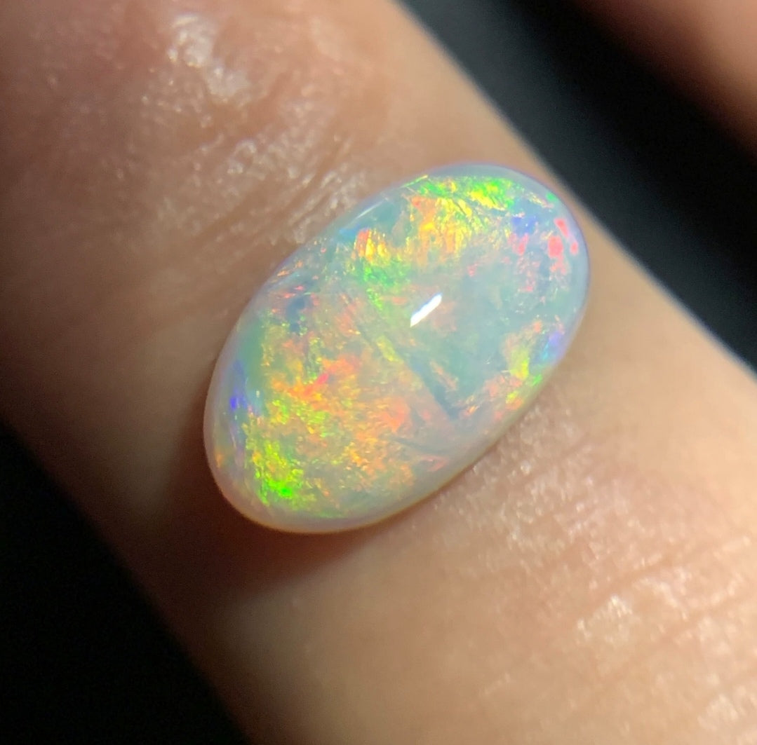 2.57ct Natural Solid Australian Crystal opal 12.7x7.6x4.3mm