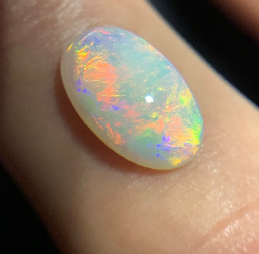 2.57ct Natural Solid Australian Crystal opal 12.7x7.6x4.3mm