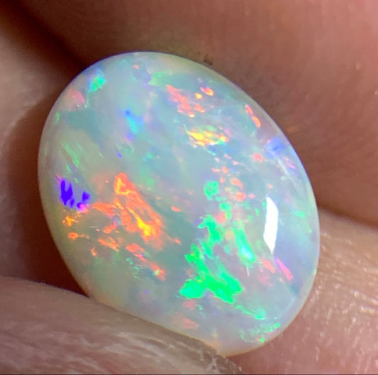 1.065ct Natural Solid Australian Crystal opal 9.1×7.2×12.7mm double sided