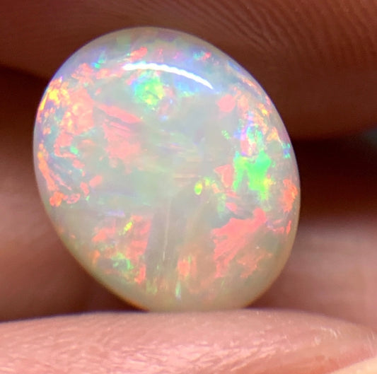 1.88ct Natural Solid Australian white opal 10.3x8.5x3.4mm