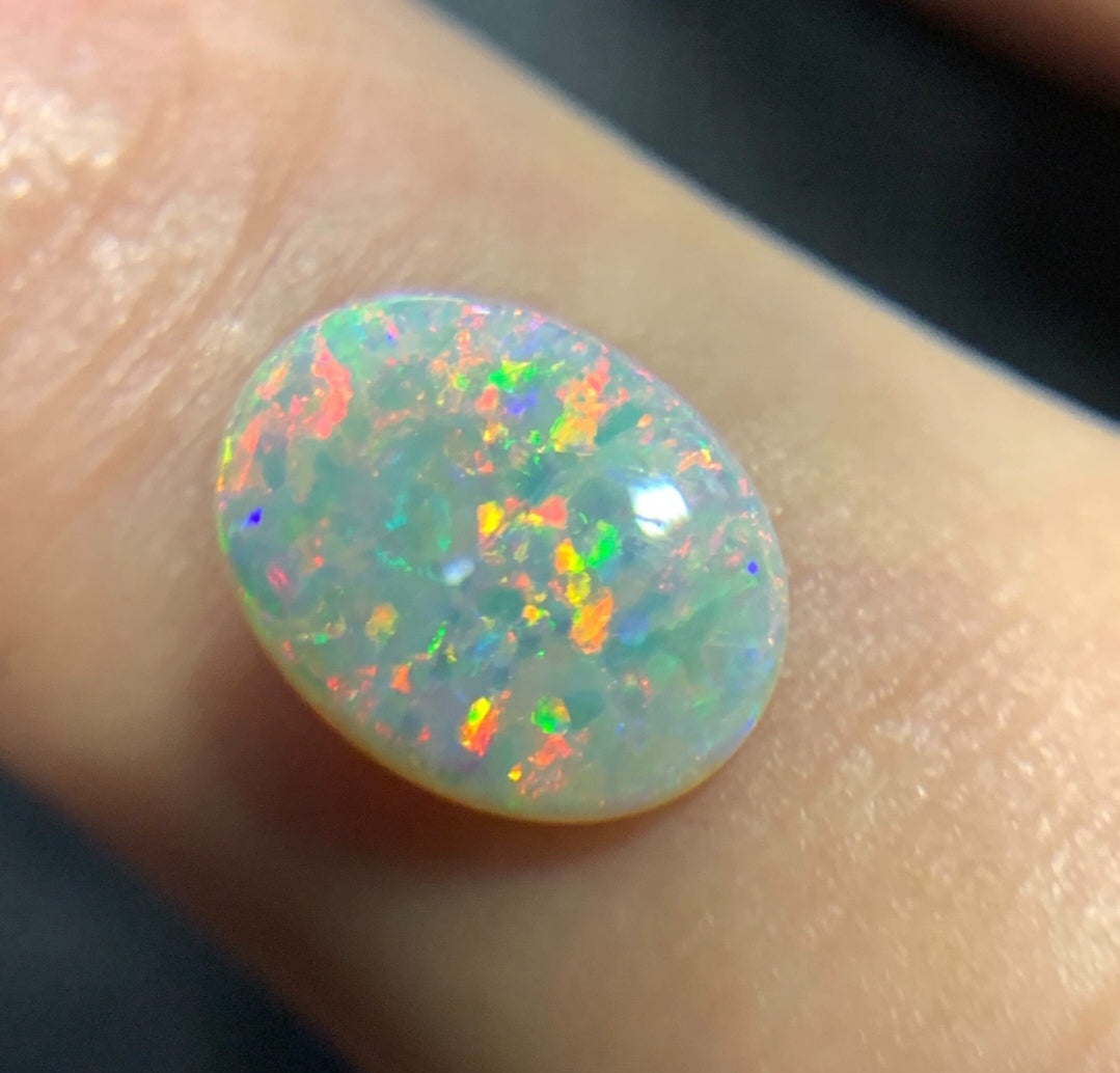 1.73ct Natural Solid Australian Crystal opal 11.2×8.6×2.7mm