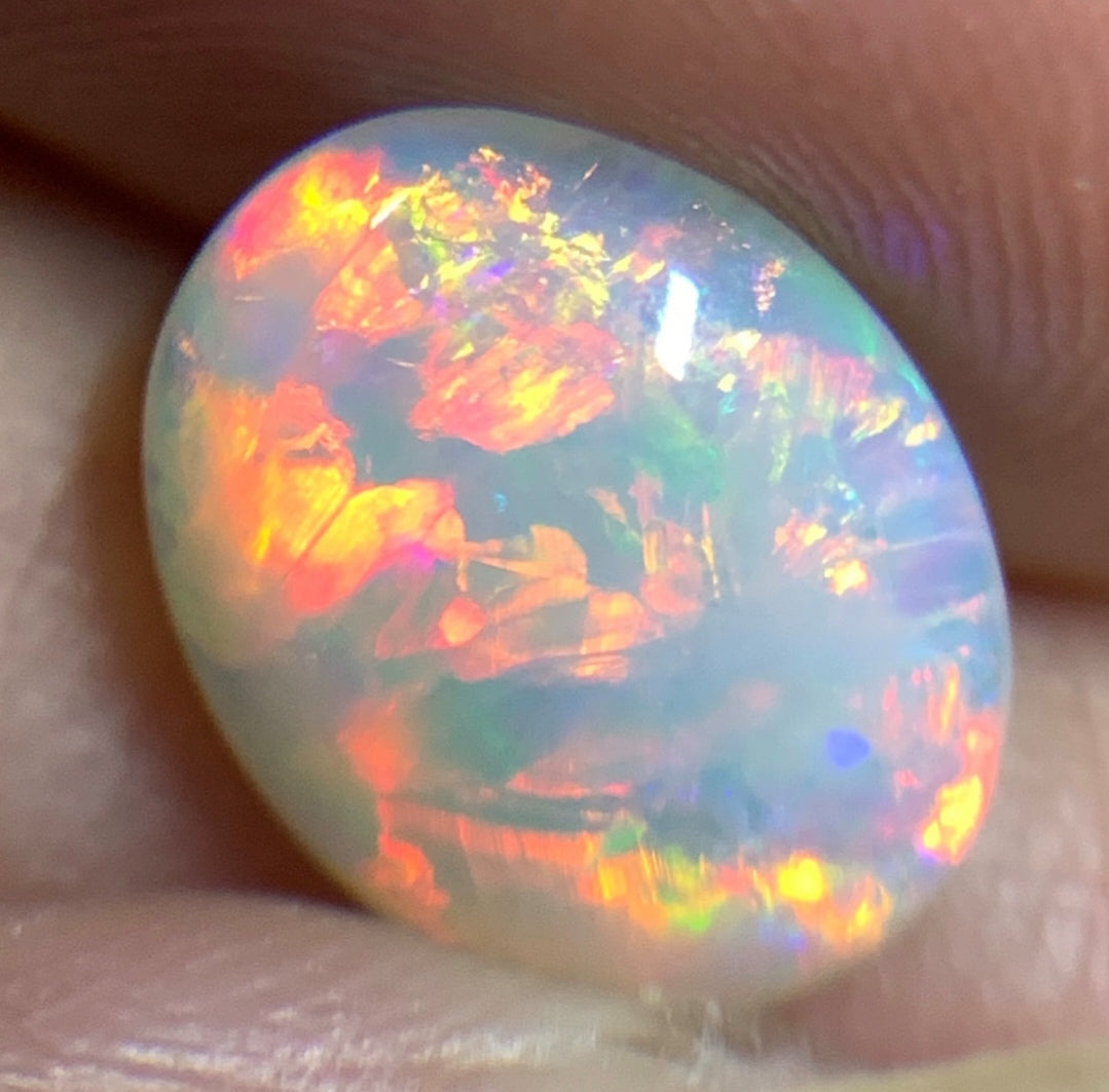 1.955ct Natural Solid Australian Crystal opal 10.7×8.4×3.7mm