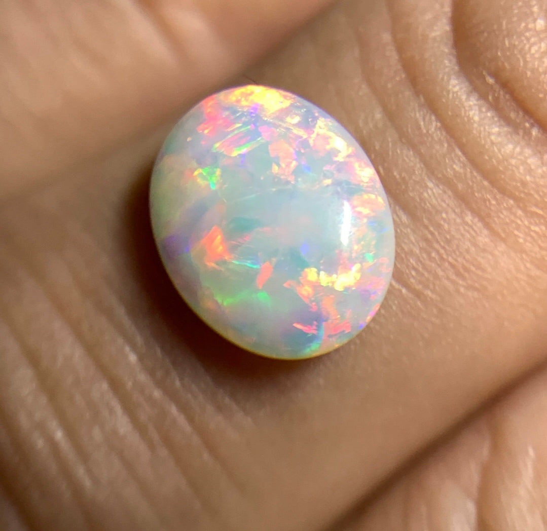 1.955ct Natural Solid Australian Crystal opal 10.7×8.4×3.7mm