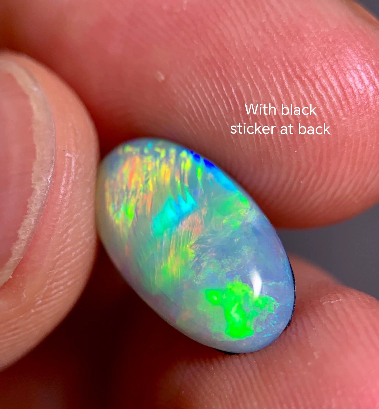 'Neon' 2.39ct solid Australian Crystal opal Lightning ridge 14x8x3.5mm